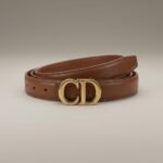 Dior 30 Montaigne Reversible Cognac Leather Belt with Gold Finish CD Buckle (3)