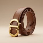 Dior 30 Montaigne Reversible Cognac Leather Belt with Gold Finish CD Buckle (4)