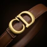 Dior 30 Montaigne Reversible Cognac Leather Belt with Gold Finish CD Buckle (6)