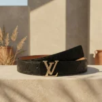 Louis Vuitton Monogram Empreinte Leather Belt for Women with Gold LV Buckle (1)