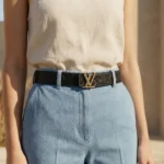 Louis Vuitton Monogram Empreinte Leather Belt for Women with Gold LV Buckle (4)