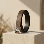 Luxury Louis Vuitton Monogram Canvas Belt with Silver LV Initial Buckle for Women (5)