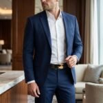 Mens Luxury Black Croc Patterned Leather Belt with Gold Crocodile Automatic Buckle (4)