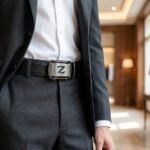 Mens Premium Black Leather Ratchet Belt with Gunmetal Z Buckle (3)