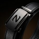 Mens Premium Black Leather Ratchet Belt with Gunmetal Z Buckle (4)