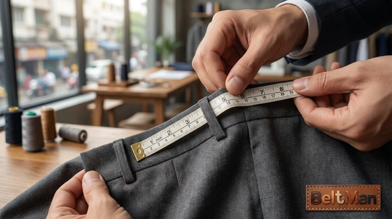 Measuring waist at belt-loop height for correct belt size