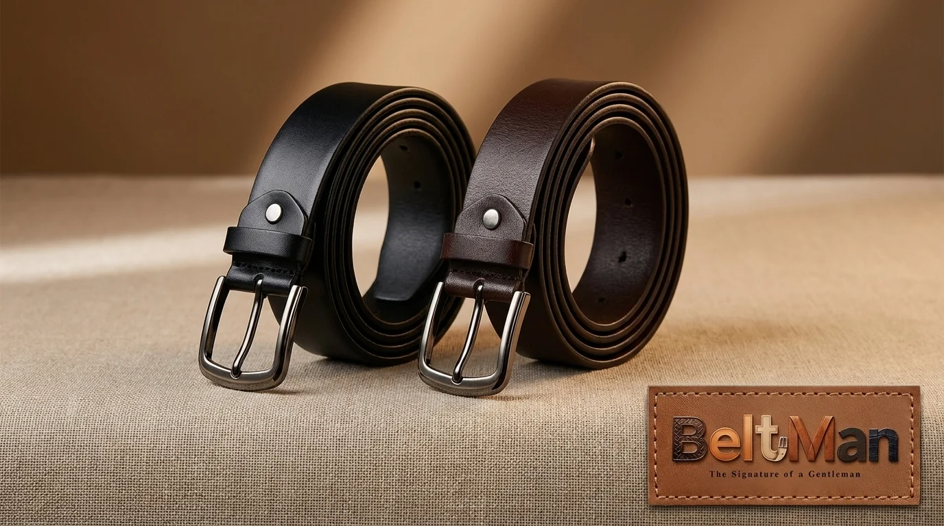 A black belt and a brown belt, the core two-belt wardrobe